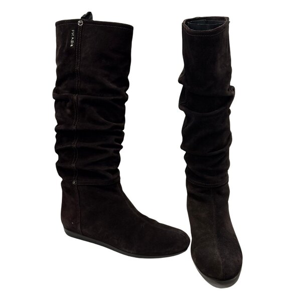 Prada 2009 Brown Suede Slouch Boots size 5/35 - Picture 4 of 5